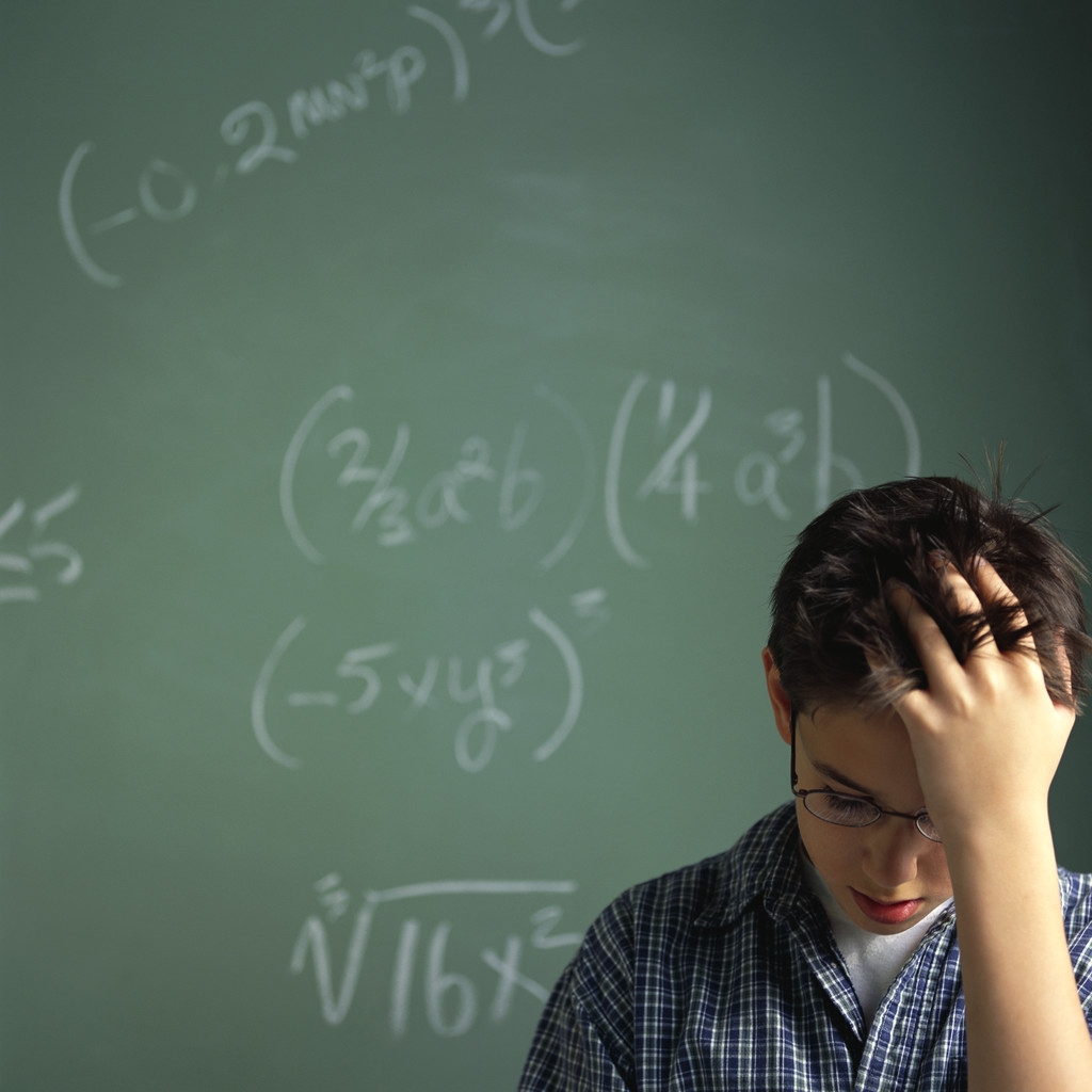 stressed student young boy